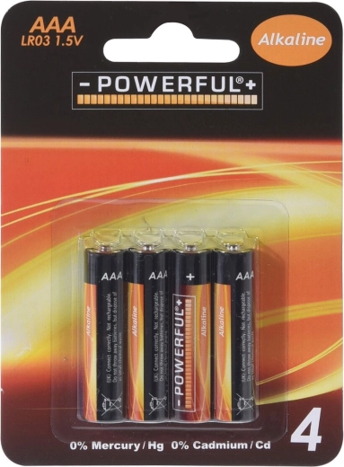 Alkaline AAA batteries 1.5 V, 4 pcs