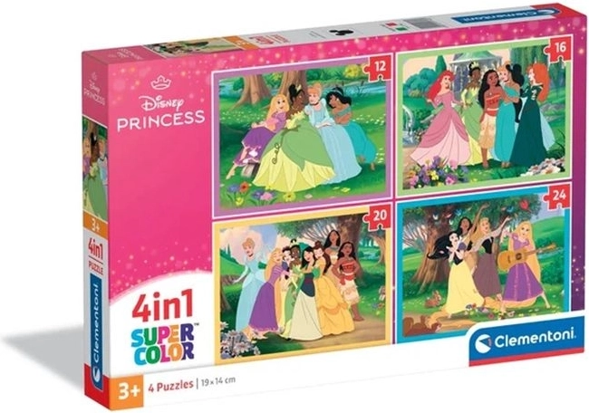 Clementoni SuperKolor Пъзел 4 в 1 Disney Princess