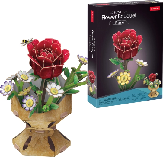 CubicFun 3D Puzzle Rose Bouquet, 120 Pieces