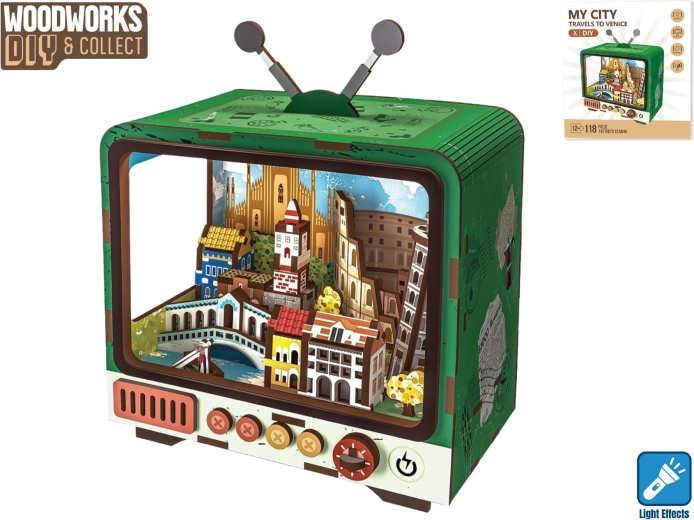 Woodworks Venice Wooden Building Set with Light