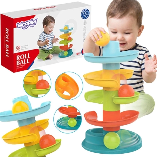 Woopie Baby Ball Track with Spiral Tower and 3 Balls