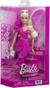 Barbie Deluxe Style модна кукла в розова рокля с волан