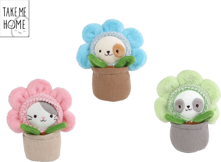 Take Me Home plush cat in a flower pot 15 cm