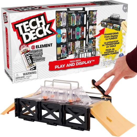 Tech Deck Play and Display – преносим fingerboard скейтпарк със стойка ELEMENT