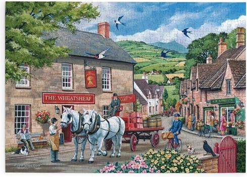 Jigsaw Puzzle Draft Horses with 500 Extra-Large Pieces