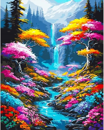 Diamond Painting Waterfall and River in the Forest 30 × 40 cm NORIMPEX