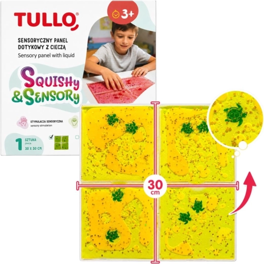 Tullo тактилен сензорен панел с жълта течност