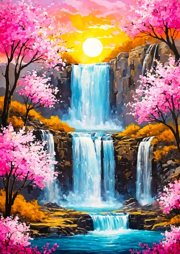 Enjoy puzzle Cherry Blossom Waterfall 1000 pieces
