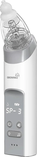 Grownsy Nasal Aspirator with 3 Tips, Gray