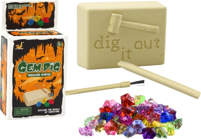 Мини археологически комплект – разкопки на кристали с инструменти