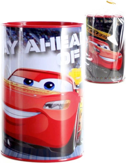 Детска метална касичка Cars 15 см, кръгла - 1 брой