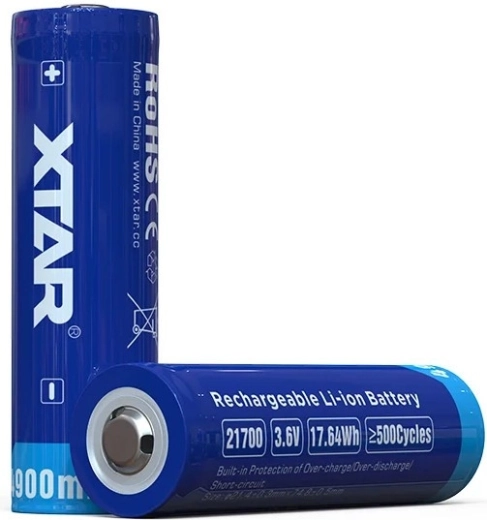 XTAR li-ion акумулатор 21700 3,7 V 4900 mAh със защита - 1 брой