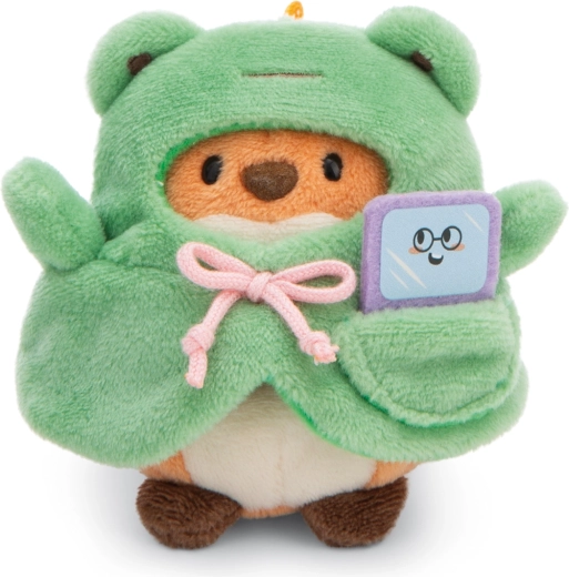 NICI MyMochi лисичка Geeks в жабешки костюм с мини видеоигра – плюшен комплект 3 в 1, 8 см