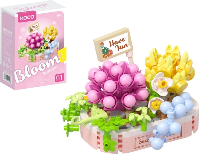 Конструктор KOCO Bloom – цветни аранжировки със сукуленти, 249 части