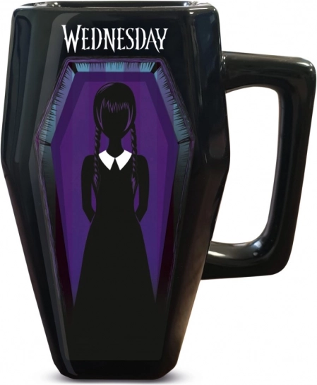 3D Coffin-Shaped Mug with Wednesday Theme