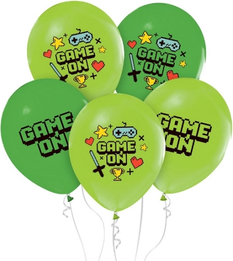 Game On Latex Balloons - 5 pcs