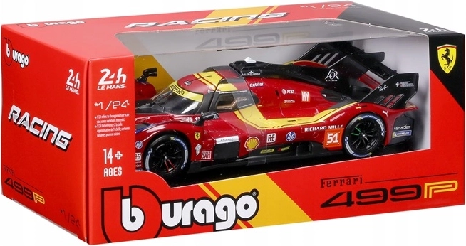 BBU Ferrari racing 499P Le Mans red #51 модел на кола 1:24