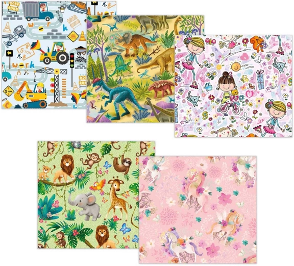 Gift wrapping paper with children’s motifs 100 × 70 cm (2 sheets) - 1 roll