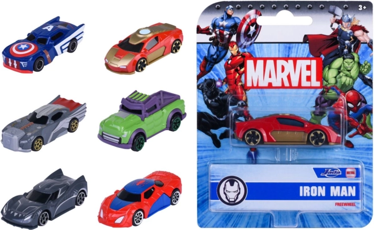 Marvel die-cast car 1:64, 7 cm – 6 styles