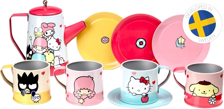 Hello Kitty children's metal tea set for pretend play