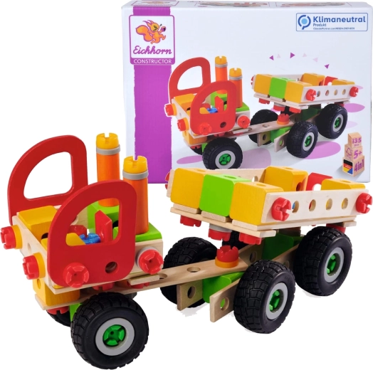 Eichhorn Wooden Construction Set Truck 4-in-1, 135 Pieces