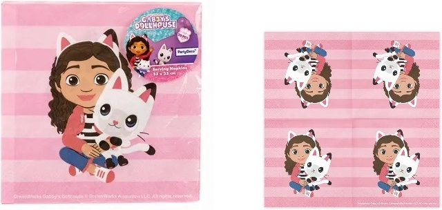 Салфетки Котешката къща на Габи 33 × 33 см, 20 бр.