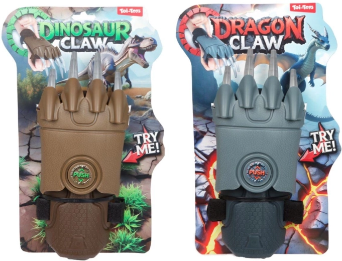 Изстрелващи нокти дракон/динозавър пластмасови 11 × 29 см, 2 цвята