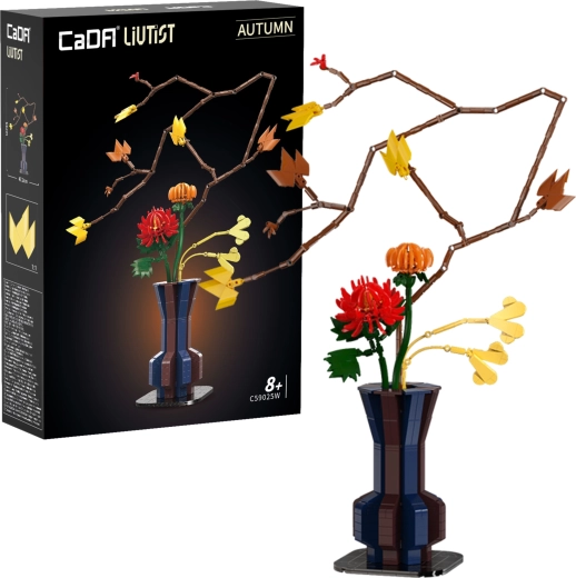 Конструктор CaDA Floral Art Autumn Ember – цветна аранжировка 61 см, 794 части