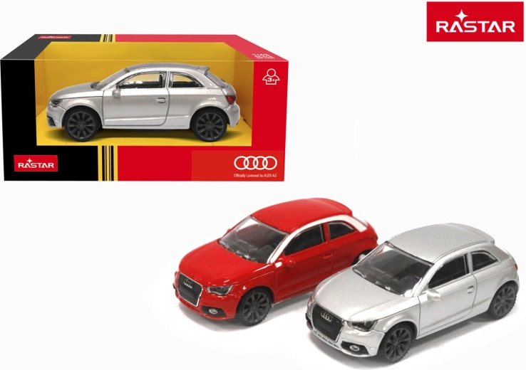 Metal toy car Audi A1 RASTAR in scale 1:43 red - 1 piece