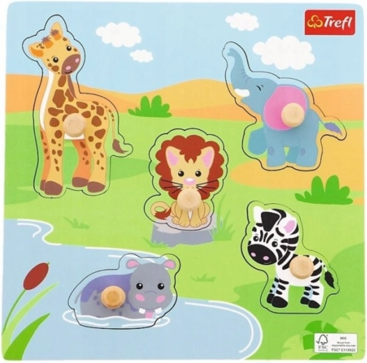 Wooden Mini Puzzle Safari – 5 Pieces
