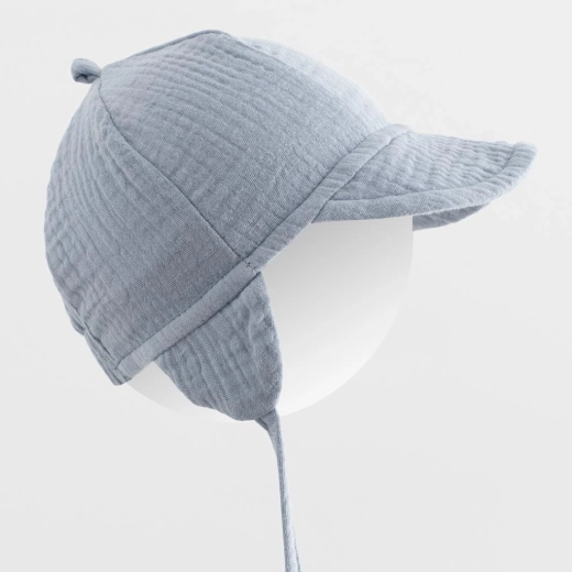 Children's summer muslin cap with visor New Baby, size 56/62