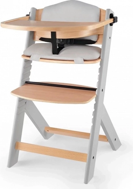 Kinderkraft Enock растящо столче за хранене с подплата grey wooden