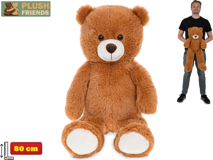 Плюшено мече Plush Friends 80 см – тъмнокафяво