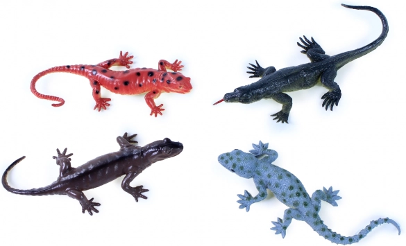Colorful Lizards Set of 4 Pcs