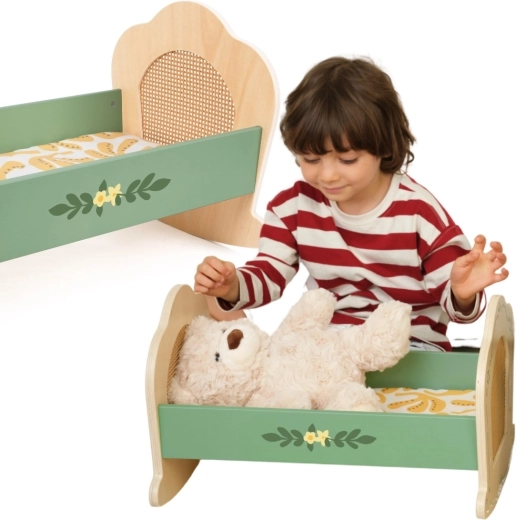Classic World Vintage wooden doll cradle
