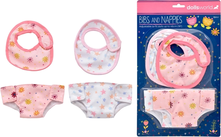Dolls World лигавници и пелени за кукли 46 см