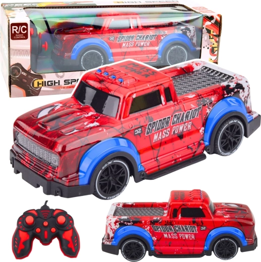 RC офроуд автомобил Spider с LED ефекти, червен