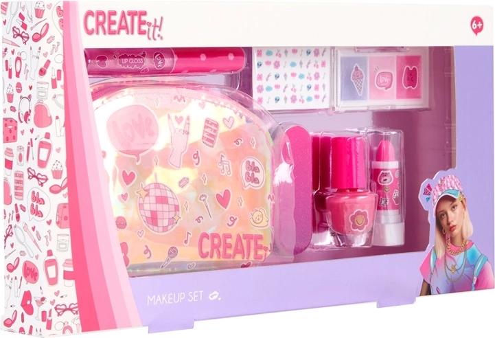 Create It! Детски комплект за грим с козметична чантичка