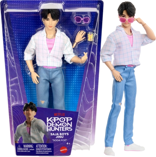 Mattel KPop Demon Hunters Saja Boys Jinu „Soda Pop“ модна кукла 30 см