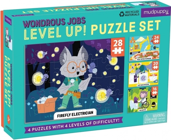 Mudpuppy Level Up! чудновати професии – детски пъзел 4в1
