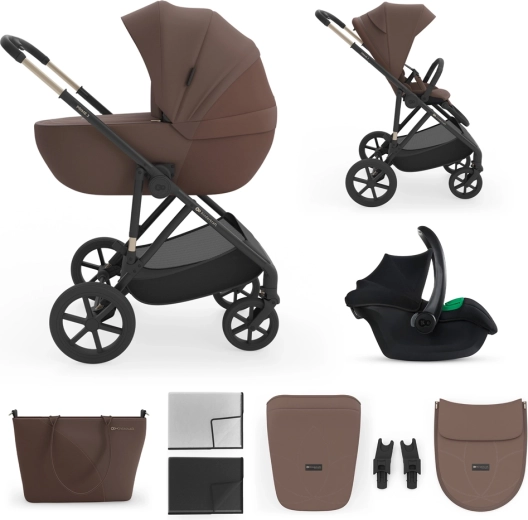 Комбинирана количка 3в1 Kinderkraft Prime 3 velvet mocca