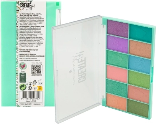 Create it! mint eyeshadow palette, 12 shades