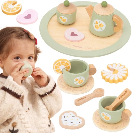Viga Wooden Spring Tea Set – 15 Pieces