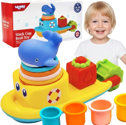 Woopie baby water toy – boat with whale and pouring cups