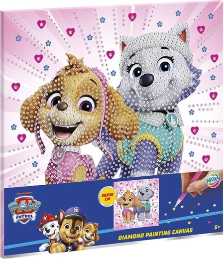 Диамантено рисуване върху платно PAW PATROL 30 × 30 см