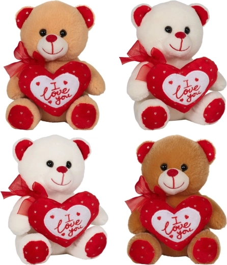 плюшено валентинско мече със сърчице „I love you“ 15 см