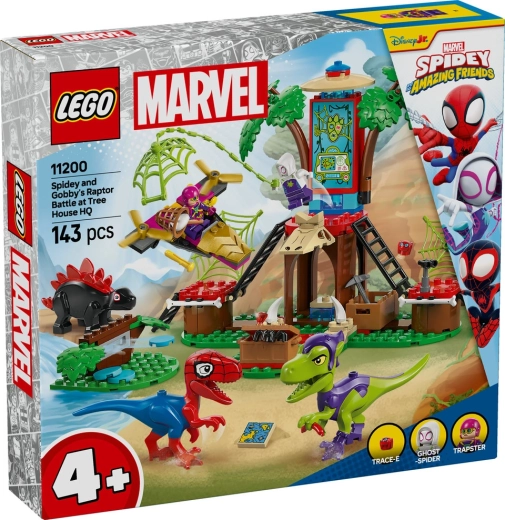 LEGO® Marvel Спайди и неговите невероятни приятели 11200 Спайди, Гоби и рапторската битка в базата на дървото