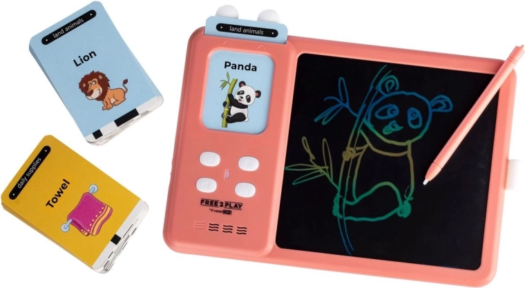 FREEON Free2Play 2-in-1 interactive LCD tablet for learning English Kiddigit pink