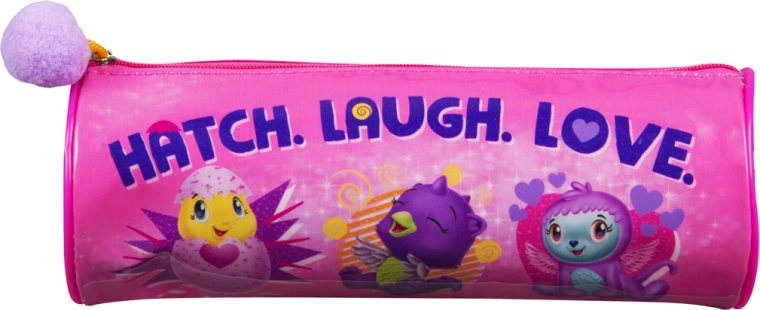 Hatchimals zip pencil case with pom-pom, pink 21 × 8 × 8 cm - 1 piece