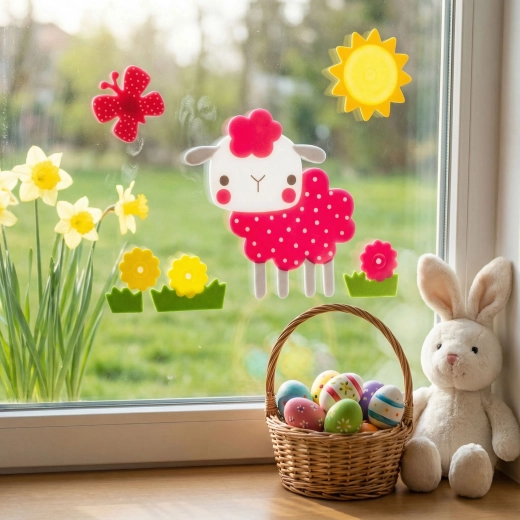 Easter foam sheep sticker 19 × 19 cm